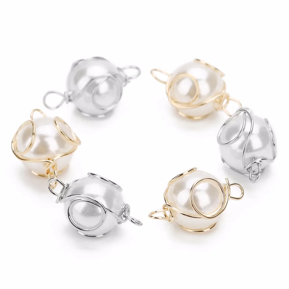 LOULEUR 10pcs/lot Gold/Rhodium Color Big Pearl Charms Pendant Jewelry Beads Connectors For Earrings Necklaces Making Findings
LOULEUR 10pcs/lot Gold/Rhodium Color Big Pearl Charms Pendant Jewelry Beads Connectors For Earrings Necklaces Making Findings