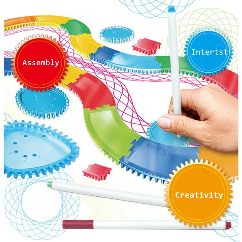 Kids Spirograph Drawing Toy Set Designs Painting Learning Educational Toys for Children Spiral Rail Frame Drawing Toy 28PCS
Kids Spirograph Drawing Toy Set Designs Painting Learning Educational Toys for Children Spiral Rail Frame Drawing Toy 28PCS