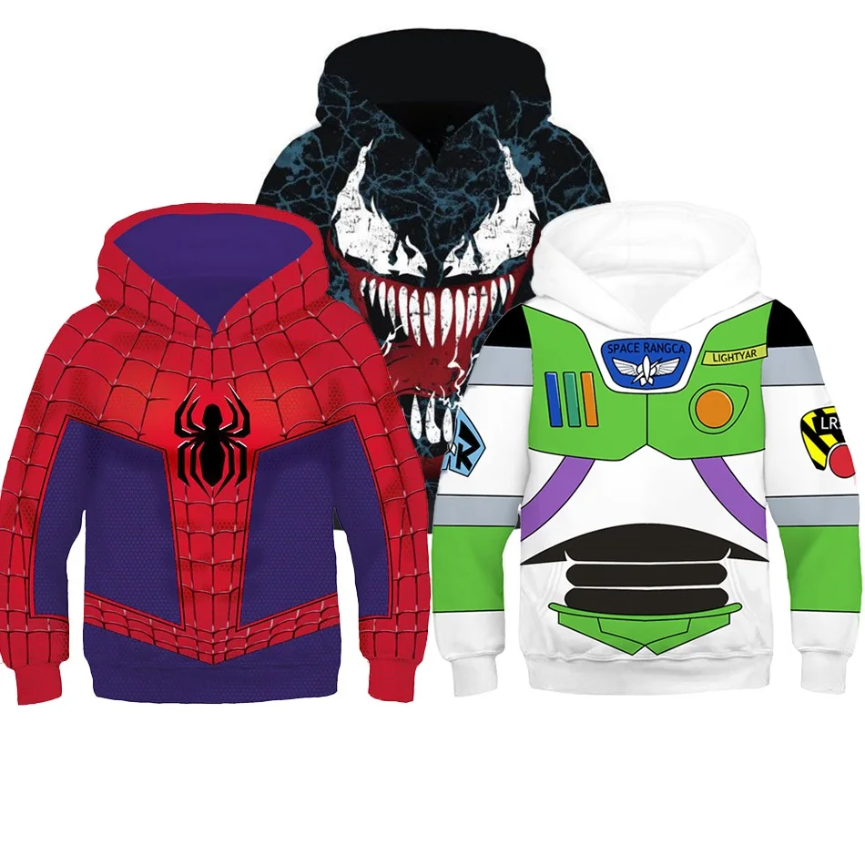 Kids Hoodies 3D Print Woody Buzz Lightyear Spider Man Captain Venom Sweatershirt for Boys Girls Teenager Cartoon Jacket 4-13T
Kids Hoodies 3D Print Woody Buzz Lightyear Spider Man Captain Venom Sweatershirt for Boys Girls Teenager Cartoon Jacket 4-13T