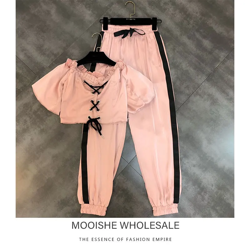 2019 Summer New Round Neck Puff Sleeves Woven Short T With Casual Pants Set Women
2019 Summer New Round Neck Puff Sleeves Woven Short T With Casual Pants Set Women