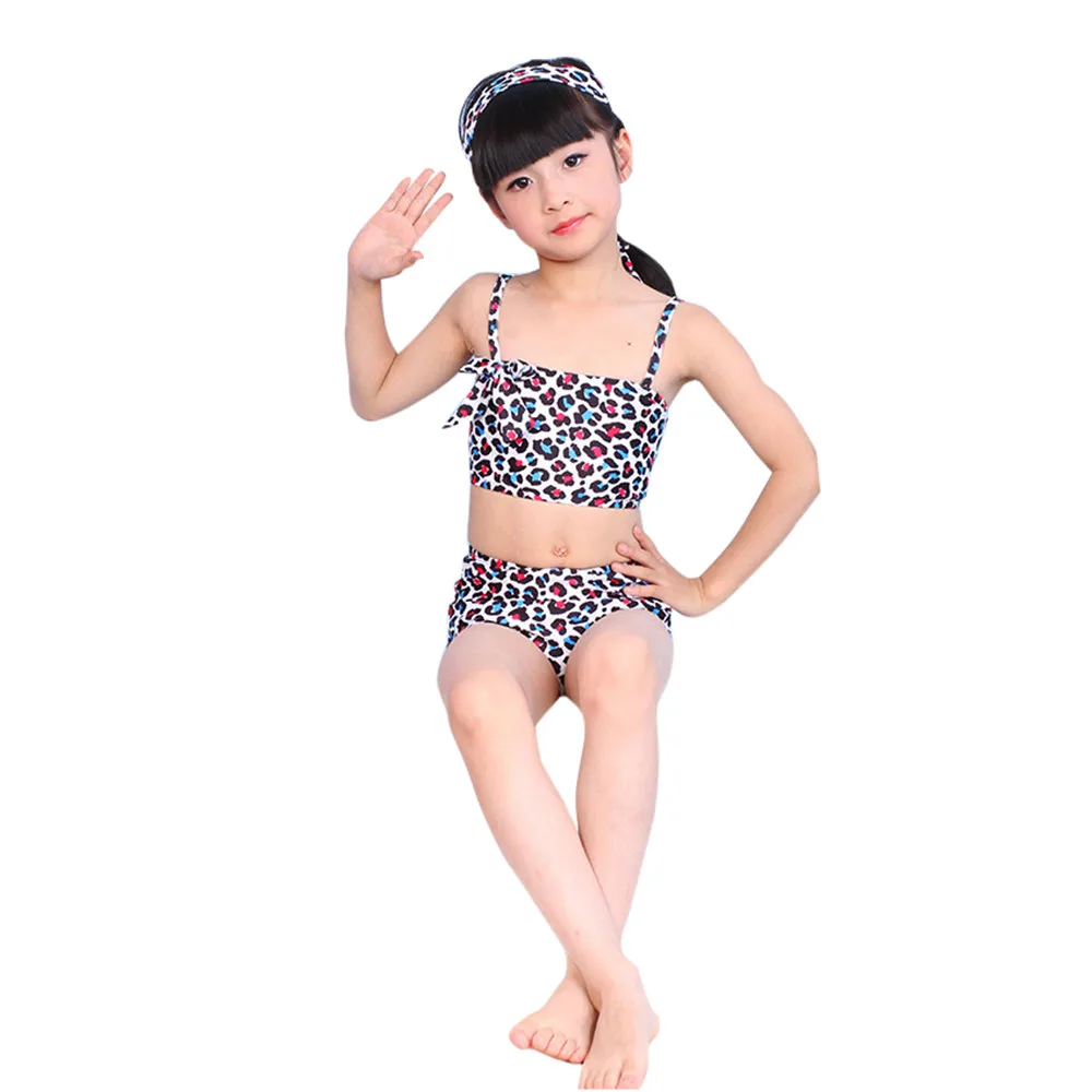 Детский купальный костюм из 3 предметов для маленьких девочек лямки купальников