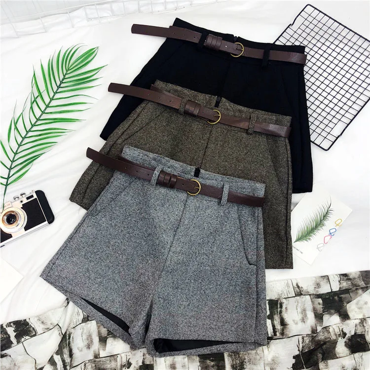 Autumn Winter High Waist Shorts Women 2019 Korean Woolen Office Formal Short Pants With Sashes Wide Leg Shorts Female
Autumn Winter High Waist Shorts Women 2019 Korean Woolen Office Formal Short Pants With Sashes Wide Leg Shorts Female