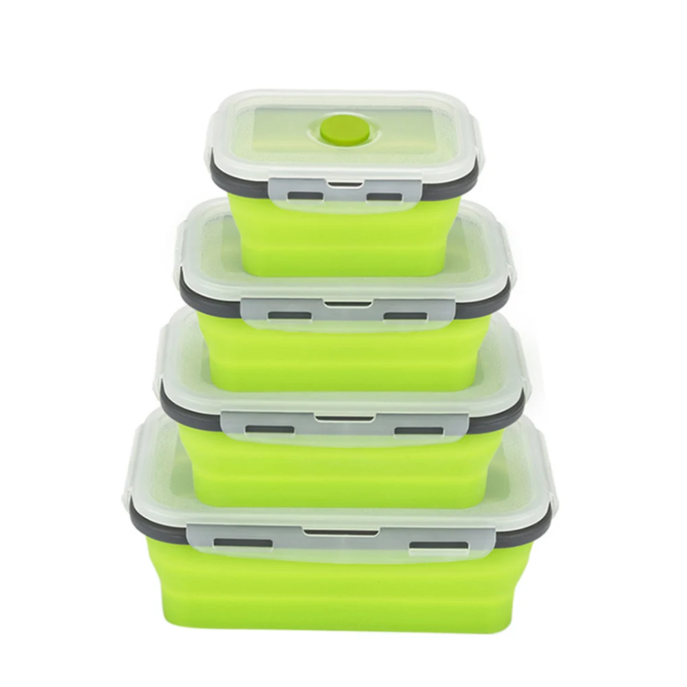 Фото High Quality Lunch Box Silicone Bowl Folding Foldable Portable Food Storage Container Eco-Friendly VE | Дом и сад