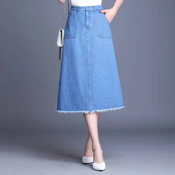 2019 new fashion summer women denim skirts girl skirt female spring summer long section high waist bag hip A word skirt
2019 new fashion summer women denim skirts girl skirt female spring summer long section high waist bag hip A word skirt