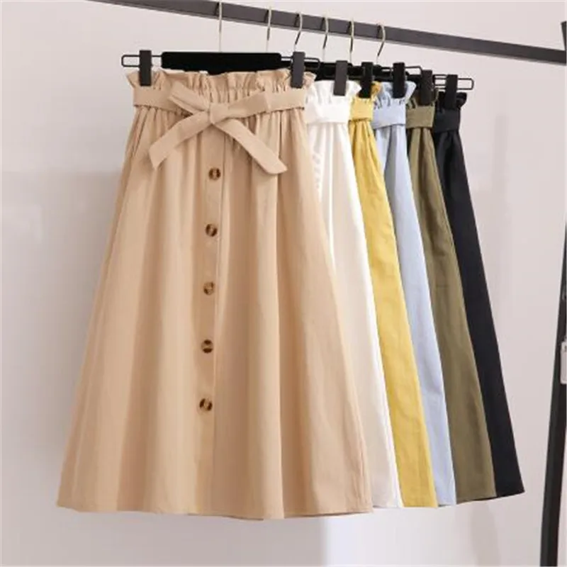 Summer Autumn Skirts Womens 2018 Midi Knee Length Korean Elegant Button High Waist Skirt Female Pleated School Skirt
Summer Autumn Skirts Womens 2018 Midi Knee Length Korean Elegant Button High Waist Skirt Female Pleated School Skirt