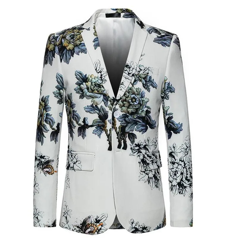 Fashion White Blazer Men 2019 Slim Fit Flower Pattern Floral Suit Jacket High Quality Casual Male Blazer Prom Blazers M-5XL
Fashion White Blazer Men 2019 Slim Fit Flower Pattern Floral Suit Jacket High Quality Casual Male Blazer Prom Blazers M-5XL