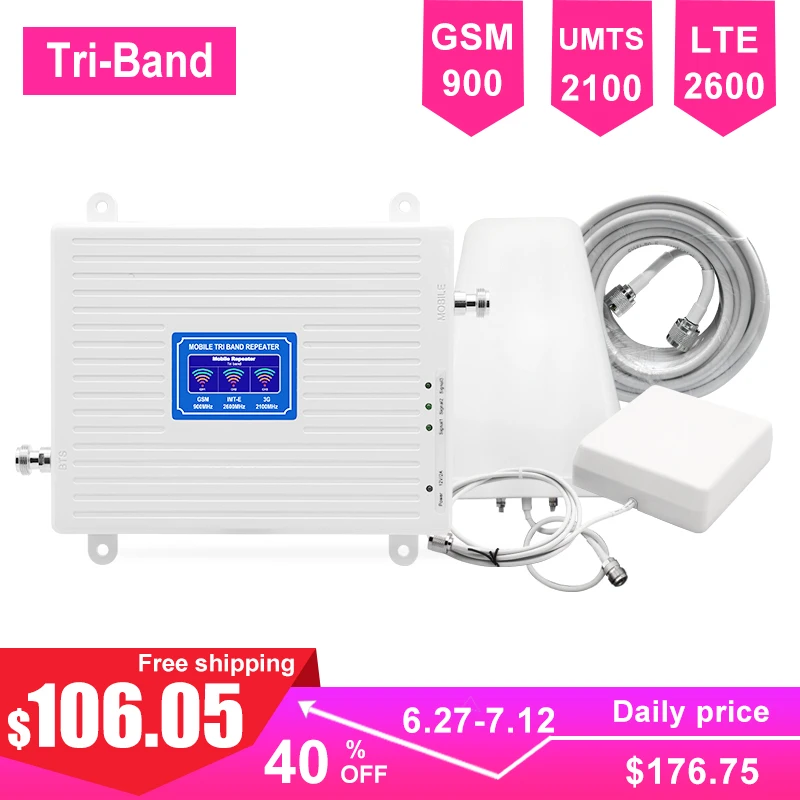 LTE 2G 3G 4G Cellular Signal For Mobile Phone Booster Kit Triband GSM Repeater LTE 2600mhz 900mhz UMTS 2100mhz LDPA Antenna -
LTE 2G 3G 4G Cellular Signal For Mobile Phone Booster Kit Triband GSM Repeater LTE 2600mhz 900mhz UMTS 2100mhz LDPA Antenna -