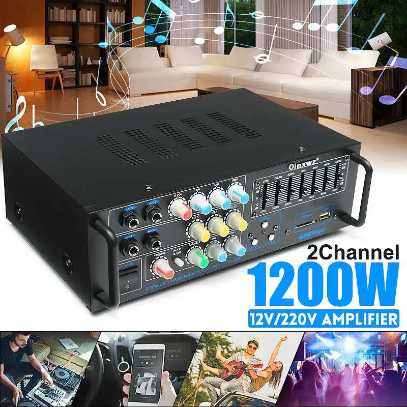 1200w Home Amplifiers Audio bluetooth Amplifier Subwoofer Amplifier Home Theater Sound System Mini Amplifier Professional
1200w Home Amplifiers Audio bluetooth Amplifier Subwoofer Amplifier Home Theater Sound System Mini Amplifier Professional