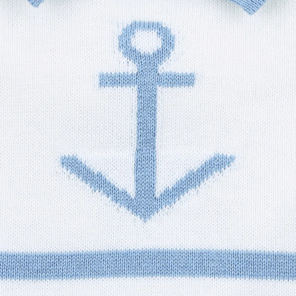 Macacão infantil de malha de algodão listrado Macacão infantil de malha de algodão listrado