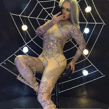 Leotard Stretch Jumpsuit Shining Diamond Rompers Jazz Dance Costumes Women Bar Dj Sexy Nightclub DS Singer Rave Clothes DN1994
Leotard Stretch Jumpsuit Shining Diamond Rompers Jazz Dance Costumes Women Bar Dj Sexy Nightclub DS Singer Rave Clothes DN1994
