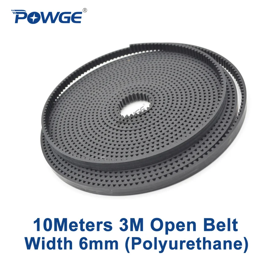 POPWGE 10Meters PU black HTD 3M Open timing belt 3M-6mm Width 6mm Polyurethane steel HTD3M Synchronous belt Laser Engraving CNC
POPWGE 10Meters PU black HTD 3M Open timing belt 3M-6mm Width 6mm Polyurethane steel HTD3M Synchronous belt Laser Engraving CNC