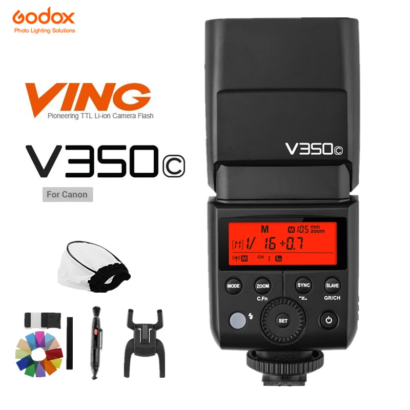GODOX Mini V350C TTL HSS 1/8000s 2.4G Wireless Li-ion Flash for Canon 5D Mark III 80D 70D 60D 50D 750 760D 550D 1100D etc Camera
GODOX Mini V350C TTL HSS 1/8000s 2.4G Wireless Li-ion Flash for Canon 5D Mark III 80D 70D 60D 50D 750 760D 550D 1100D etc Camera