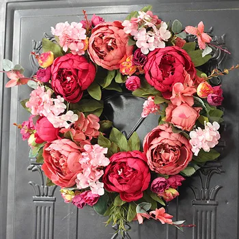 Wine Red Peony Cloth Simulation Flower Wreaths Handmade Garland Artificial Peony Wreath Wall House Prop Wedding Decoration
Wine Red Peony Cloth Simulation Flower Wreaths Handmade Garland Artificial Peony Wreath Wall House Prop Wedding Decoration
