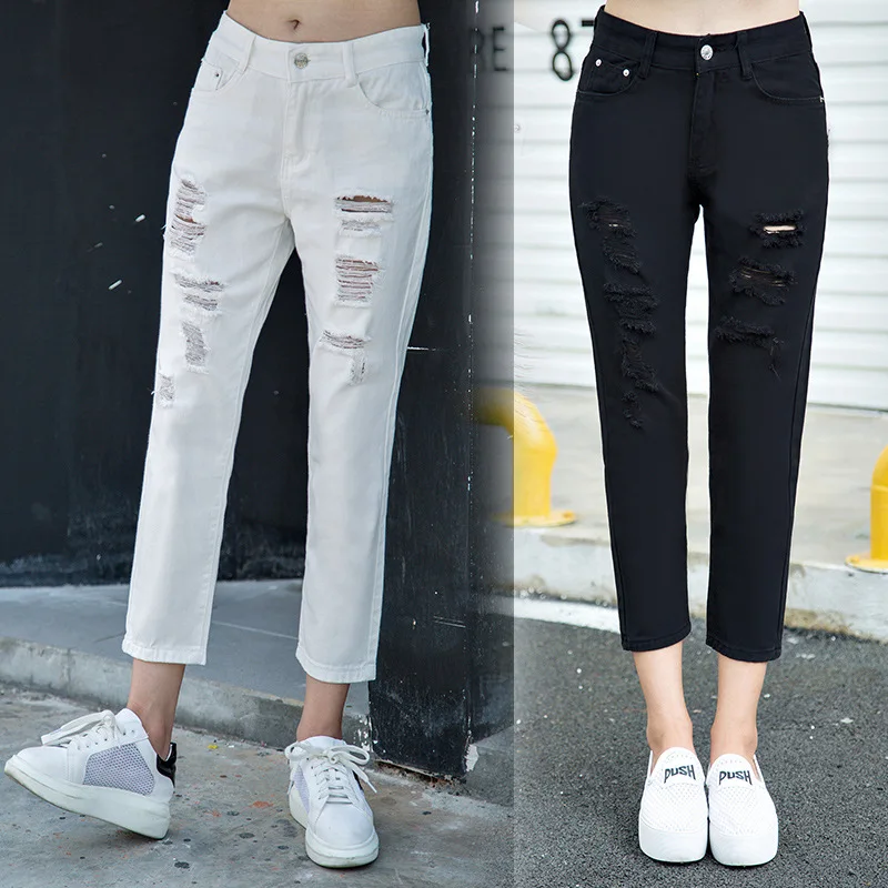 Fashion High Waist Black Jeans Women Spring Summer Boyfriend Loose Ripped Hole Causal Straight Denim Pants Plus Size
Fashion High Waist Black Jeans Women Spring Summer Boyfriend Loose Ripped Hole Causal Straight Denim Pants Plus Size