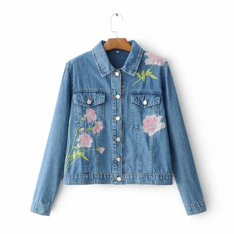 MORUANCLE Fashion Women's Flower Embroidered Jean Jackets Lady Slim Fit Short Denim Jacket Outerwear With Floral Embroidery
MORUANCLE Fashion Women's Flower Embroidered Jean Jackets Lady Slim Fit Short Denim Jacket Outerwear With Floral Embroidery