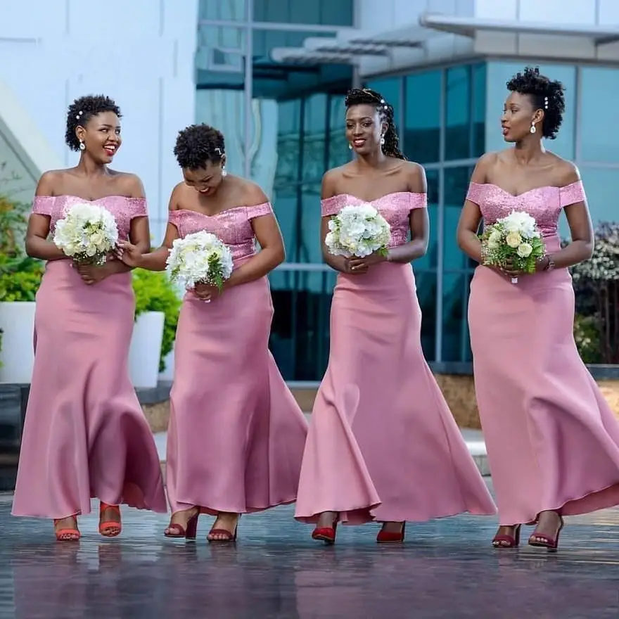 Elegant Stretchy Mermaid Dresses Off Shoulders Pink Sequins Top Wedding Guest Gowns Custom Made African платье на выпускной
Elegant Stretchy Mermaid Dresses Off Shoulders Pink Sequins Top Wedding Guest Gowns Custom Made African платье на выпускной