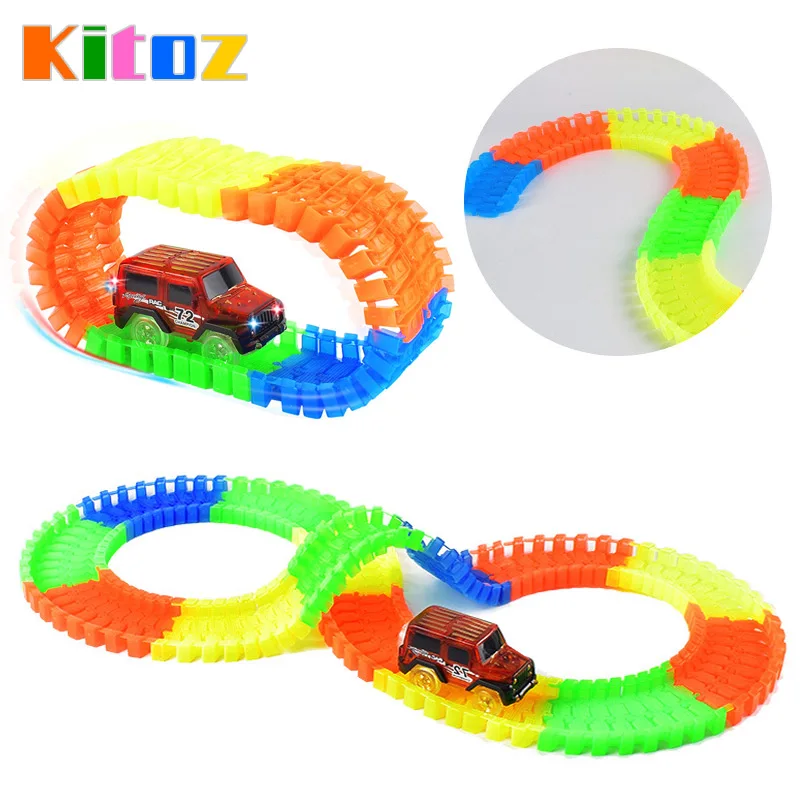Kitoz Toy Racing Car Track Slot Glow In Dark Bend Flex Twist Colorful Buildable Assembly Racing Racetrack Court with Led Car
Kitoz Toy Racing Car Track Slot Glow In Dark Bend Flex Twist Colorful Buildable Assembly Racing Racetrack Court with Led Car