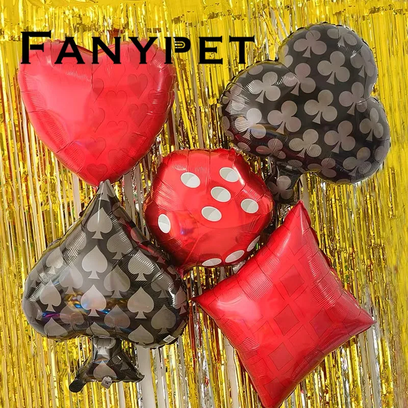 4pcs Clubs Diamonds Spades Hearts Foil Balloon Casino Cards Dice Poker Party Supplies Decorations Playing Cards Poker
4pcs Clubs Diamonds Spades Hearts Foil Balloon Casino Cards Dice Poker Party Supplies Decorations Playing Cards Poker