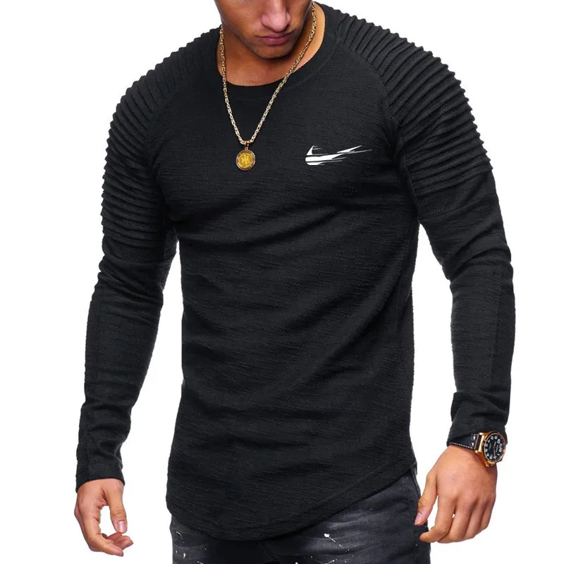 2019 New Fashion Men's Round Neck Slim Solid Color Long-sleeved T-shirt Striped Fold Raglan Sleeve Style T shirt Tops Tees 
2019 New Fashion Men's Round Neck Slim Solid Color Long-sleeved T-shirt Striped Fold Raglan Sleeve Style T shirt Tops Tees