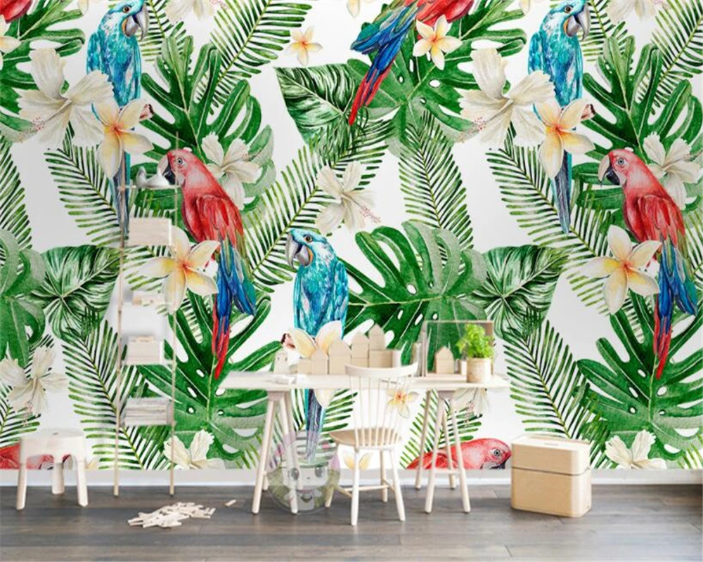 beibehang High quality 3D wallpaper European tropical plant leaves parrot background wall painting papel de parede 3d wallpaper
beibehang High quality 3D wallpaper European tropical plant leaves parrot background wall painting papel de parede 3d wallpaper