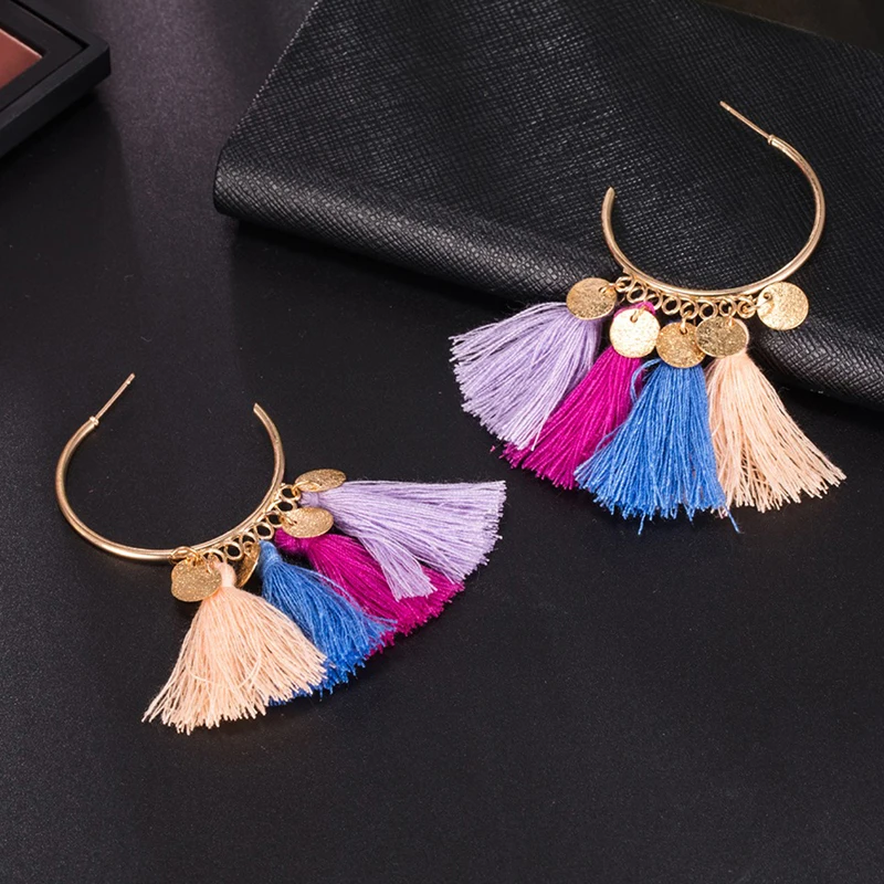 

Vintage Ethnic Bohemia Drop Dangle Long Rope Fringe Cotton Tassel Earrings Trendy Sector Earrings for Women Fashion 2019 Jewelry