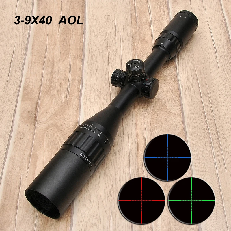 Hunting 3-9x40 AOL Tactical Rifle Scope with Green Red and Blue Illuminated for Sniper Optic Sight
Hunting 3-9x40 AOL Tactical Rifle Scope with Green Red and Blue Illuminated for Sniper Optic Sight
