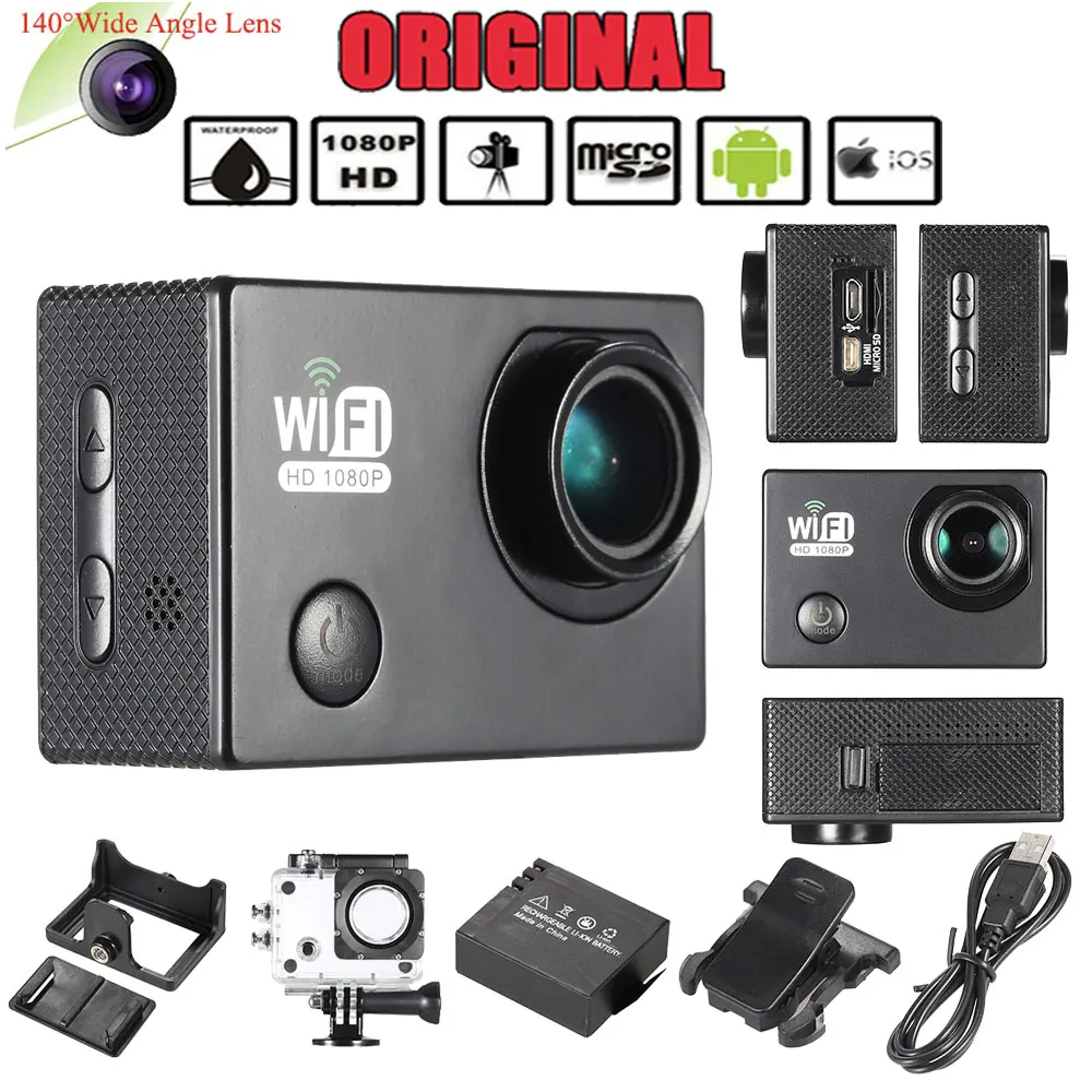 Oversea Stock 2.0" LCD Wifi Sports Action Camera Full HD 1080P 30FPS 12MP 4X Zoom 140 Degree Wide-Lens for Car DVR PC Camera
Oversea Stock 2.0" LCD Wifi Sports Action Camera Full HD 1080P 30FPS 12MP 4X Zoom 140 Degree Wide-Lens for Car DVR PC Camera