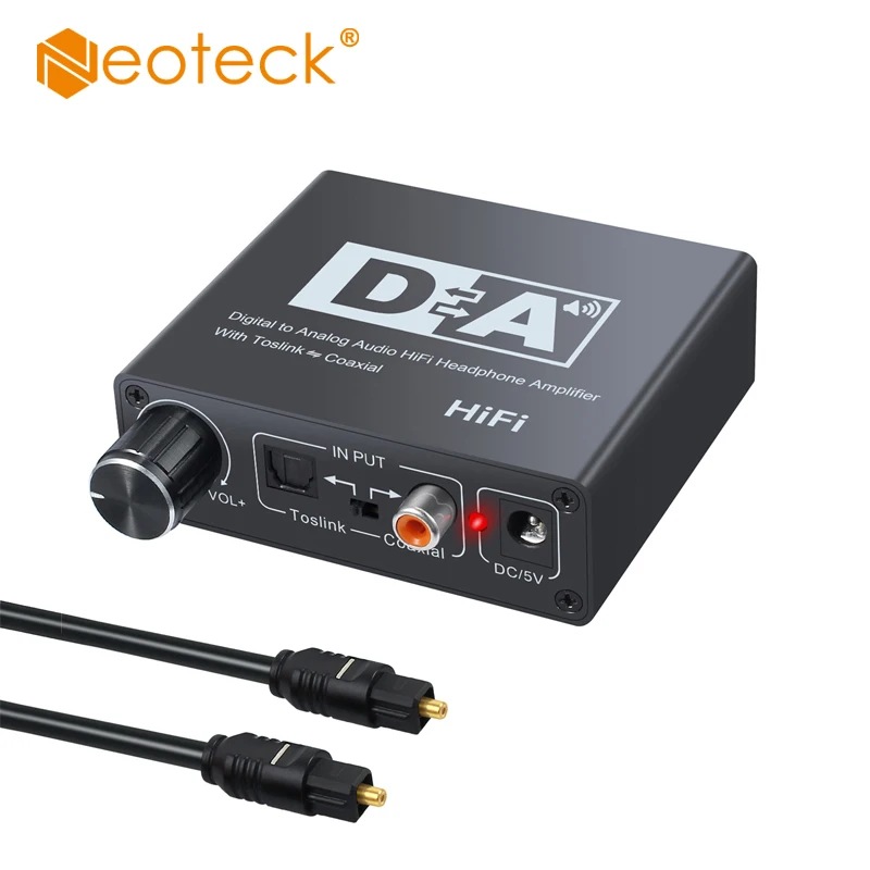 Neoteck 192KHz Digital to Analog Aduio Converter Toslink Coaxial to L/R Toslink Coaxial 3.5mm Audio DAC For Amplifiers Adapter
Neoteck 192KHz Digital to Analog Aduio Converter Toslink Coaxial to L/R Toslink Coaxial 3.5mm Audio DAC For Amplifiers Adapter