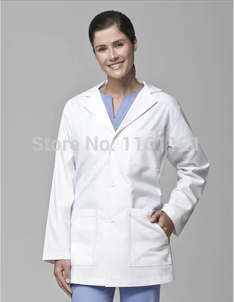 Image Medical Suit Unisex Button Front Warm Up Medical Nursing Scrub Top Jacket Uniform, Lab Coat for Outwear In Cool Air Conditioning