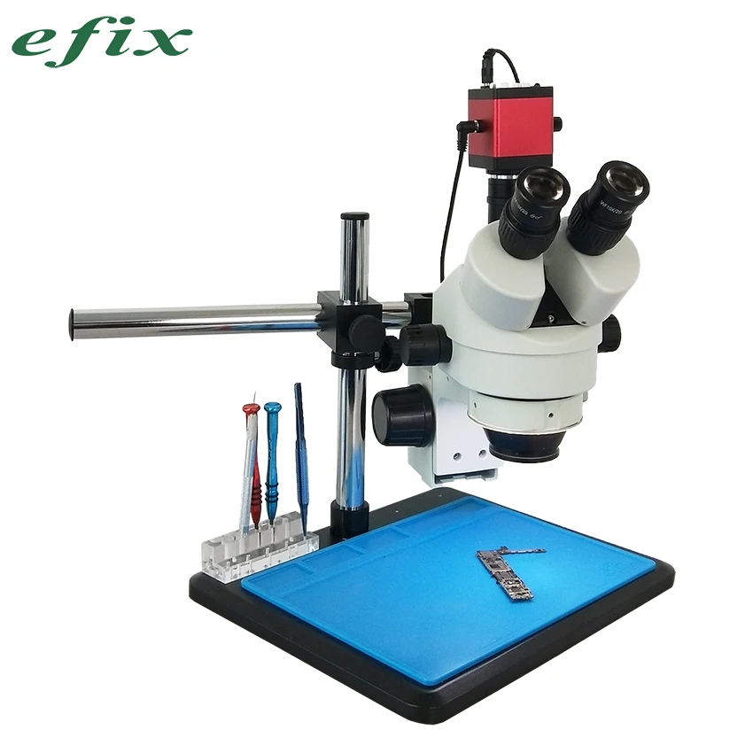 efix 7-45X Continuous Zoom Simul-Focal Trinocular Stereo Microscope 13MP Microscope Camera 56 light For Repair Mobile Phone Tool
efix 7-45X Continuous Zoom Simul-Focal Trinocular Stereo Microscope 13MP Microscope Camera 56 light For Repair Mobile Phone Tool