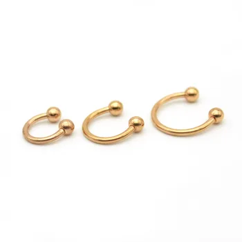 HENGKE Rose Gold Horseshoe Ring Labret Lip Rings With Ball Circular Barbell Nose Hoops Septum Piercing 316L Stainless Steel
HENGKE Rose Gold Horseshoe Ring Labret Lip Rings With Ball Circular Barbell Nose Hoops Septum Piercing 316L Stainless Steel