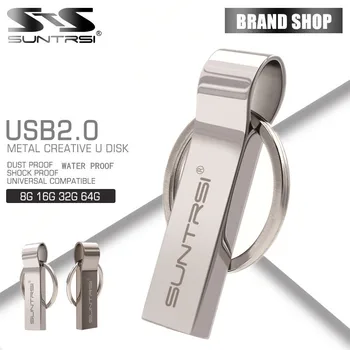 Suntrsi Pen Drive 64GB Metal USB Flash Drive Key Ring Stick High Speed USB Flash
