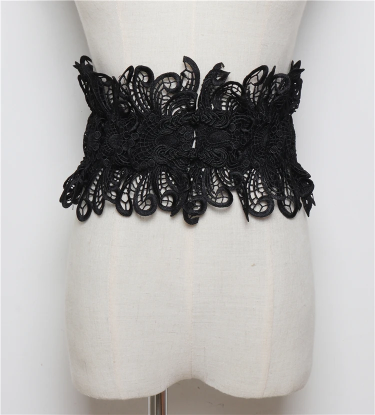 2019 Brand Lace Elastic Waistband Women White Black Lace Hollow Out Wide Corset Girdle Strech Elegant Ladies Dress Waist Belts
2019 Brand Lace Elastic Waistband Women White Black Lace Hollow Out Wide Corset Girdle Strech Elegant Ladies Dress Waist Belts