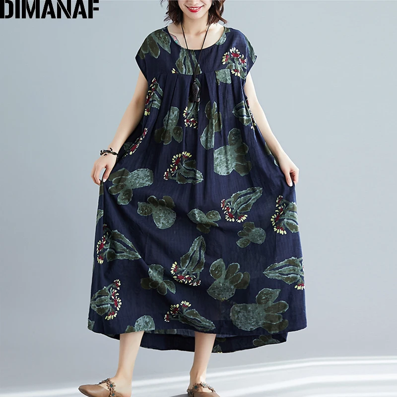 DIMANAF Plus Size Women Beach Dress Cotton Linen Big Size Female Vestidos Summer Sundress Loose Print Lady Dresses 5XL 6XL 2019
DIMANAF Plus Size Women Beach Dress Cotton Linen Big Size Female Vestidos Summer Sundress Loose Print Lady Dresses 5XL 6XL 2019