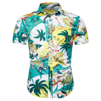 Mens Hawaiian Shirt Male Casual camisa masculina Printed Beach Shirts Short Sleeve brand clothing Free Shipping
Mens Hawaiian Shirt Male Casual camisa masculina Printed Beach Shirts Short Sleeve brand clothing Free Shipping