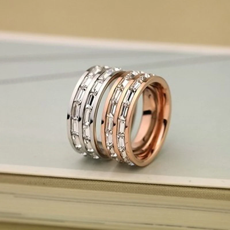 Double Row Square CZ Zircon 18KGP Titanium Steel Couple Rings Fashion Brand Jewelry Female Free Shipping (GR140)
Double Row Square CZ Zircon 18KGP Titanium Steel Couple Rings Fashion Brand Jewelry Female Free Shipping (GR140)