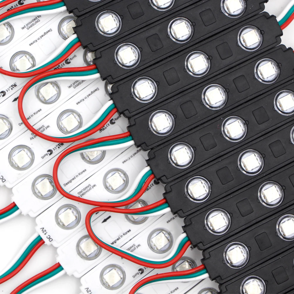 Digital Full Color rgb ws2811 LED module light 5050 store front window addressable LAMP sign SMD 3LED Waterproof Strip | Лампы и