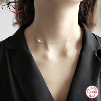 CANNER 925 Sterling Silver Choker Simple Gold Color Bird Necklace Chain Necklaces for Woman Elegant Jewerly FO
CANNER 925 Sterling Silver Choker Simple Gold Color Bird Necklace Chain Necklaces for Woman Elegant Jewerly FO
