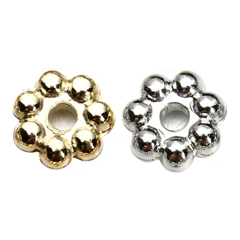 

500pcs/lot CCB Plastic Diameter 4/6mm Daisy Spacer Beads Silver Gold 1 Flower Spacer Beads Tibetan For Jewelry Making F3663