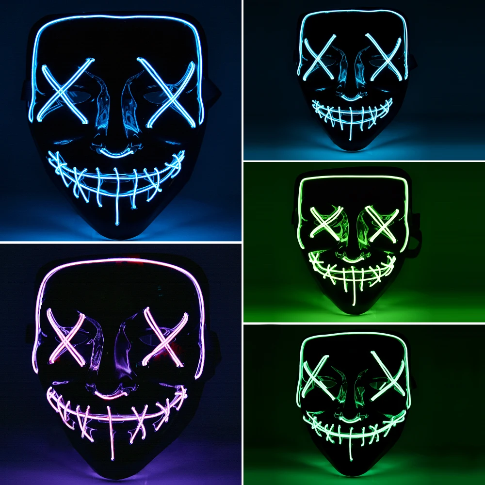 Halloween Mask Light Up Neon Skull Funny Mask The Purge Costume Election Party Mask Glow In Dark Scary Movie Masks Supply
Halloween Mask Light Up Neon Skull Funny Mask The Purge Costume Election Party Mask Glow In Dark Scary Movie Masks Supply