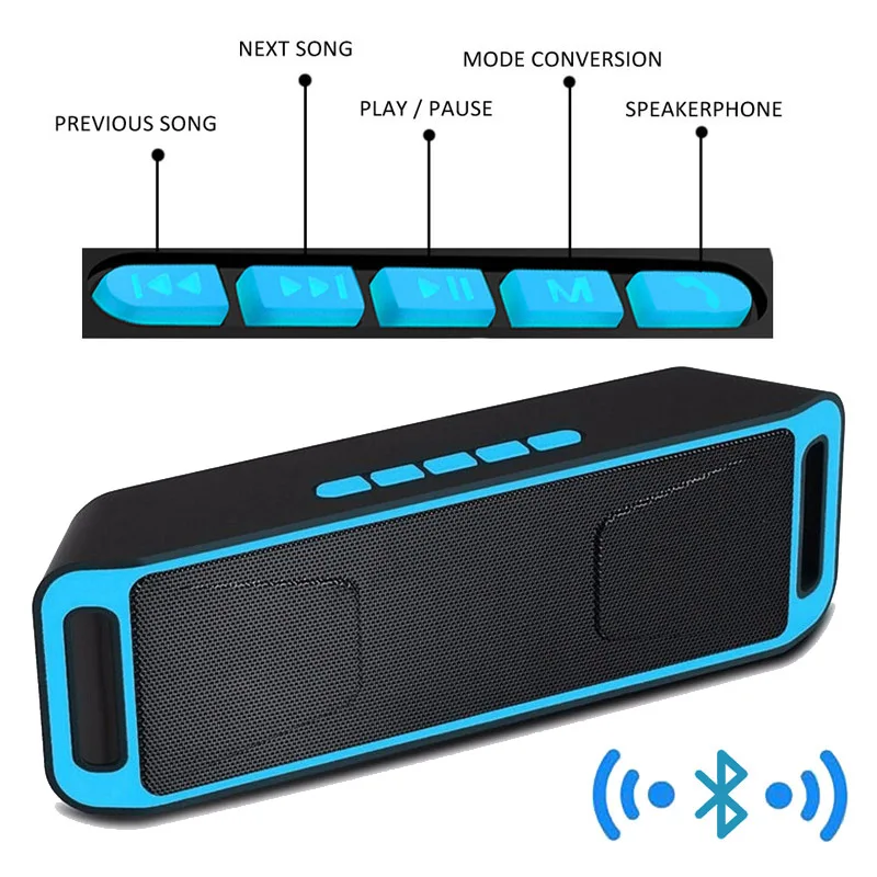 Bluetooth Speaker Wireless Portable Stereo Sound Big Power 10W System MP3 Music Audio AUX With MIC For Android Iphone SC208
Bluetooth Speaker Wireless Portable Stereo Sound Big Power 10W System MP3 Music Audio AUX With MIC For Android Iphone SC208