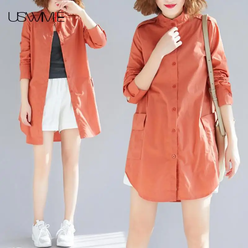 2019 Spring Women Blouses New Literary Simple Joker Long Sleeve Pockets Shirt Solid Color Irregular Hem Plus Size Tops USWMIE
2019 Spring Women Blouses New Literary Simple Joker Long Sleeve Pockets Shirt Solid Color Irregular Hem Plus Size Tops USWMIE