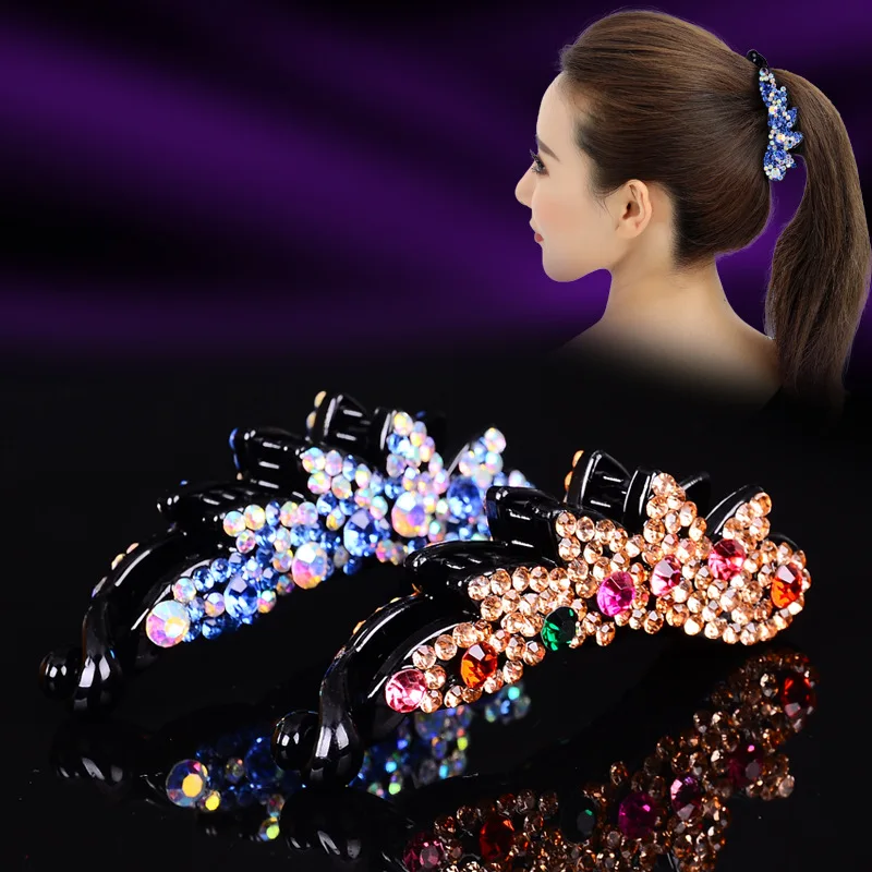 New crystal banana clip ponytail clip vertical clip water diamond set hair ornaments
New crystal banana clip ponytail clip vertical clip water diamond set hair ornaments