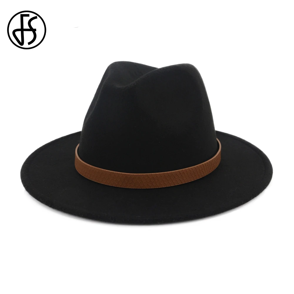 FS Black Cotton Top Hats For Men Women Elegant Wide Brim Fedora Vintage Church Hat Lady Classic Round Cap With Leather Belt
FS Black Cotton Top Hats For Men Women Elegant Wide Brim Fedora Vintage Church Hat Lady Classic Round Cap With Leather Belt