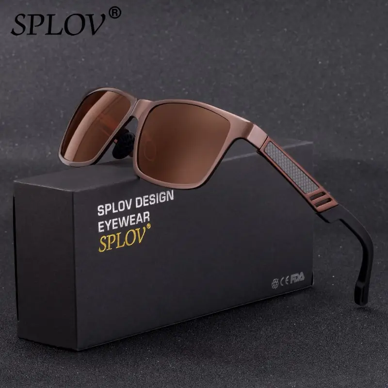 

SPLOV Fashion Men Driving Sunglasses Women Polarized Lens Aluminium Magnesium Eyewear Gafas De Sol Hombre UV400