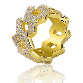 OMYFUN Gold Filled Ring Hip Hop Bling Ring Men Jewelry Full CZ Paved Rings Rappers' Anillo Anel Female Bijoux Party Jewelry
OMYFUN Gold Filled Ring Hip Hop Bling Ring Men Jewelry Full CZ Paved Rings Rappers' Anillo Anel Female Bijoux Party Jewelry