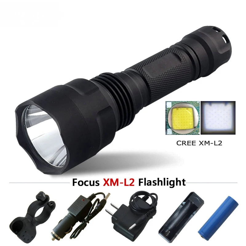 

Portable Lighting powerful led flashlight waterproof Torch tactical hunting light cree xml t6 l2 rechargeable batteries 18650