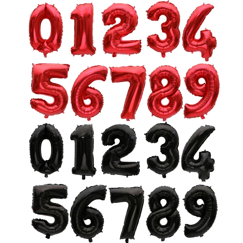 16" 32" red black number foil balloon Baby Shower children birthday party wedding decor kids Globos air balloons
16" 32" red black number foil balloon Baby Shower children birthday party wedding decor kids Globos air balloons