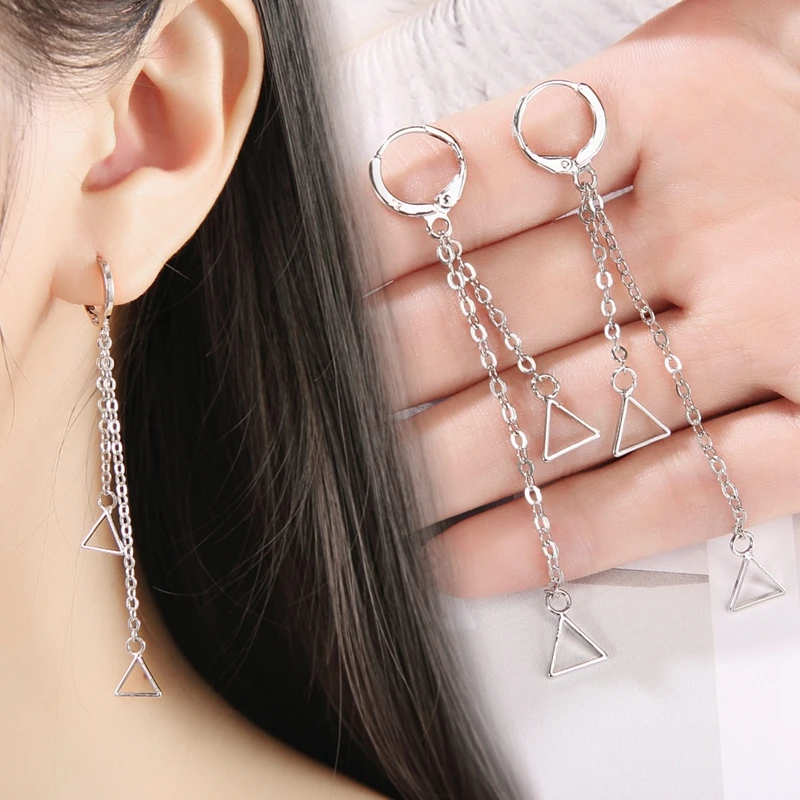 European and American Classic New Minimalist Silver Triangle Long Rope Multilayers Chain Tassel Elegant Ear Brincos Jewelry Gift
European and American Classic New Minimalist Silver Triangle Long Rope Multilayers Chain Tassel Elegant Ear Brincos Jewelry Gift