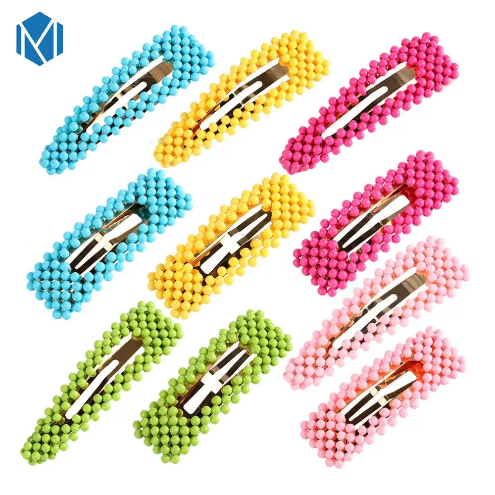 Женские разноцветные жемчужные Заколки конфетного цвета зажимы для волос